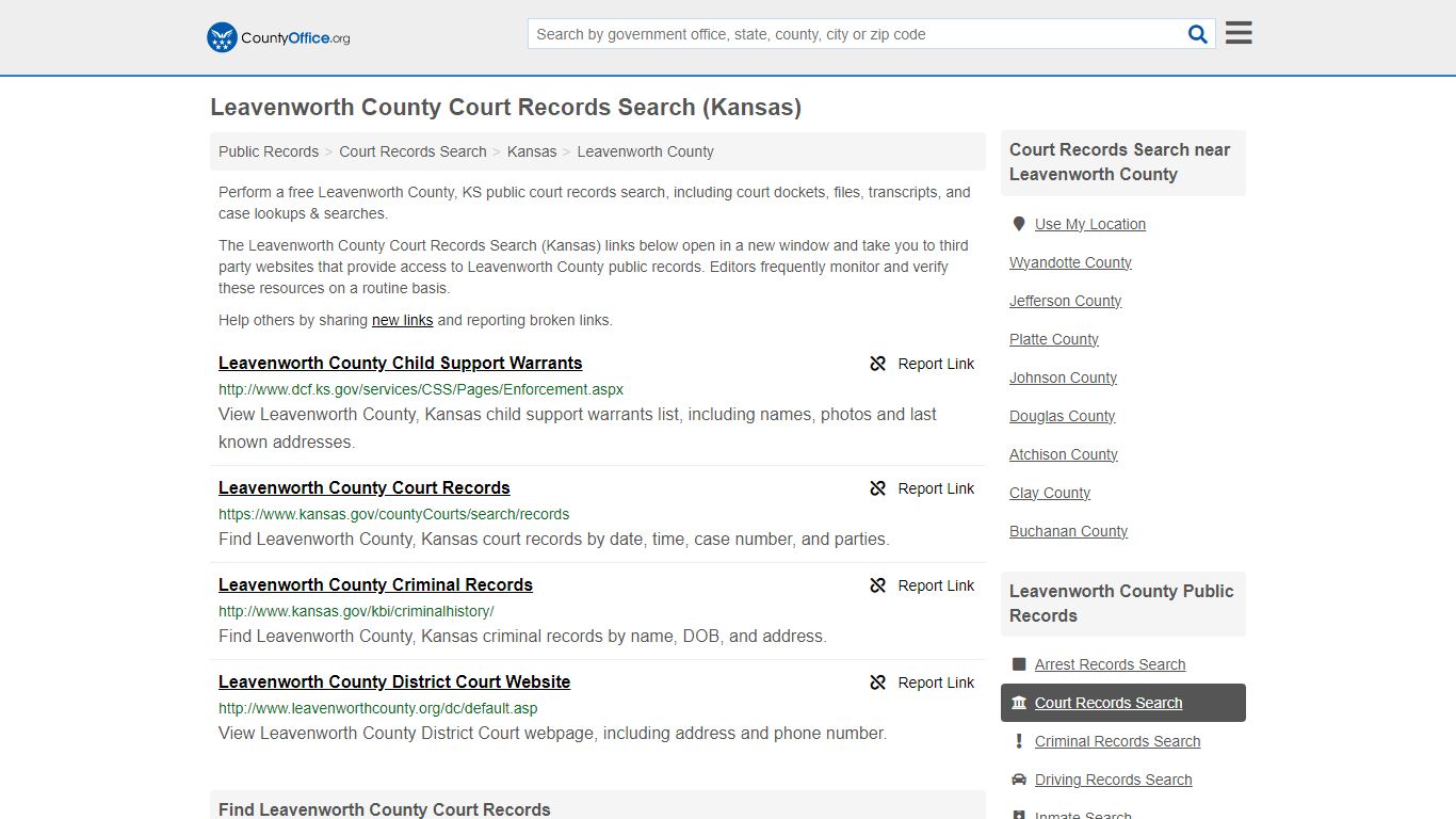 Leavenworth County Court Records Search (Kansas) - County Office